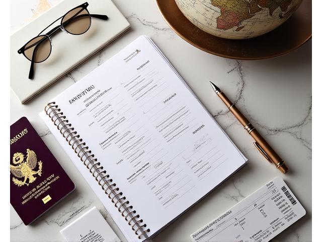 고급스러운 여행 계획 서류, 비행기 티켓, 여권